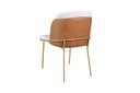 Ver imagem 2 de Cadeira Estofada Aurora Jantar Base Aço Carbono Espuma D28 409 Base Champagne - Dourado