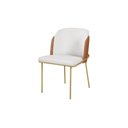 Ver imagem 1 de Cadeira Estofada Aurora Jantar Base Aço Carbono Espuma D28 409 Base Champagne - Dourado