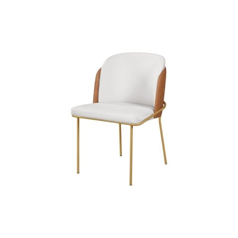 Cadeira Estofada Aurora Jantar Base Aço Carbono Espuma D28 409 Base Champagne - Dourado