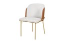 Ver imagem 1 de Cadeira Estofada Aurora Jantar Base Aço Carbono Espuma D28 409 Base Champagne - Dourado