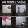 Kit com 20 Placas 3D AutoAdesiva Preta Revestimento de Parede Inca 50x50cm 5m² - 2
