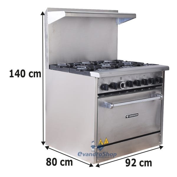 Fogão Linha Americana 6 Bocas com Forno Baixa Pressão com Prateleira de Condimentos Fa6F - Venâncio - 2