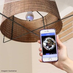 Lâmpada Led Espiã Câmera Segurança Wifi Panorâmica 360° Full Hd Android Ios Sd Microfone Bivolt - 5