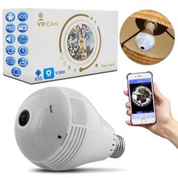 Lâmpada Led Espiã Câmera Segurança Wifi Panorâmica 360° Full Hd Android Ios Sd Microfone Bivolt - 2