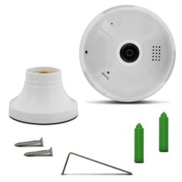 Lâmpada Led Espiã Câmera Segurança Wifi Panorâmica 360° Full Hd Android Ios Sd Microfone Bivolt - 3