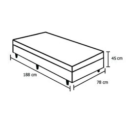 Base Box Baú Solteiro Sintético Branca - 45x88x188 - 4