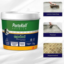 Rejunte Epoxi Porcelanato Premium Portokoll Cinza Platina 1kg - 4