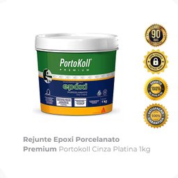 Rejunte Epoxi Porcelanato Premium Portokoll Cinza Platina 1kg - 2