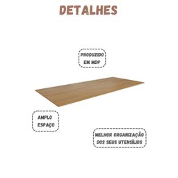 Tampo para Balcão 160 Cm Amendoa Ajl - 3