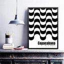Ver imagem 2 de Quadro Poster Calçada de Copacabana 33x24cm - com Vidro:madeira Branca