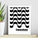 Ver imagem 1 de Quadro Poster Calçada de Copacabana 33x24cm - com Vidro:madeira Branca