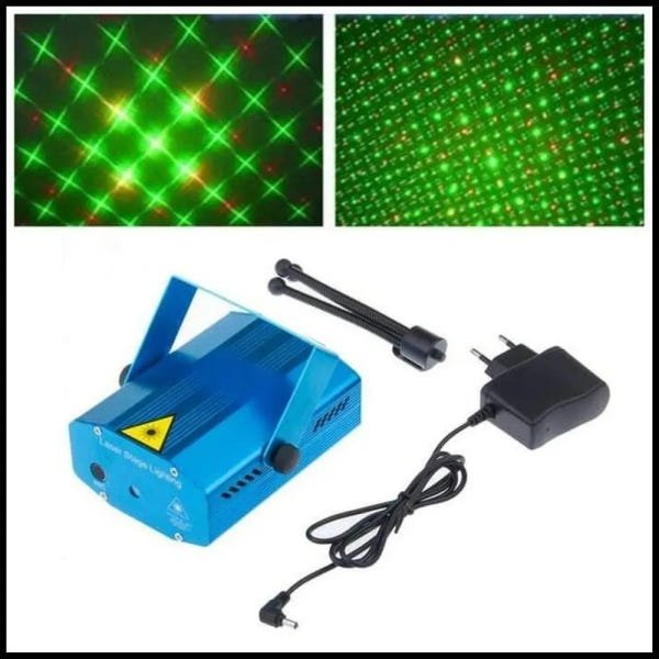 Projetor Holográfico Canhão Laser Efeitos Luz Strobo Iluminação Animação Pisca LED Decoração Baladas - 4
