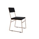 Ver imagem 2 de Kit 6 Cadeiras Málaga Veludo Preto Base Cobre para Mesa Sala Cozinha - Cobre/preto