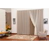Cortina Blackout Tecido com Voil 6,00 x 2,70 Quarto Sala Avelã Palha - 4