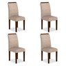 Kit 4 Cadeiras Estofadas Lisboa Wood Imbuia/capucci - Móveis Arapongas Imbuia/capuccino 02 - 2
