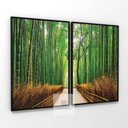 Ver imagem 2 de Quadro Floresta de Bambu Oriental Duo Decorativo em Canvas