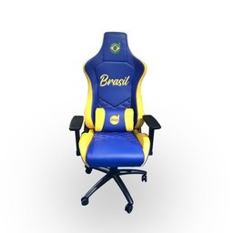 Cadeira Gamer Dazz Nations Brasil com Apoio de Braços/Amarelo - 1 Cadeira Gamer Dazz Nations Brasil com Apoio de Braços/Amarelo - 1