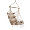 Rede Cadeira Balanço Xadrez Caramelo Off White - 2