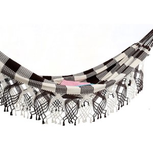 Rede de Dormir Bucho de Boi Casal Marrom Off White