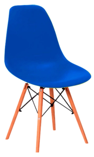 Cadeira Eames Eiffel Base Madeira Azul Escuro Madeiramadeira