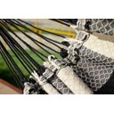 Ver imagem 2 de Rede de Dormir Bucho de Boi Preto Beje Reforçada Luxo