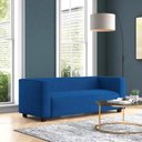 Ver imagem 1 de Sofá Namoradeira Amsterdam 1,40m Suede Azul Marinho - Clique Decorações