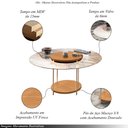 Ver imagem 4 de Conjunto Infinity Aparador e 2 Mesas Centro Sky Tampo Mdf/vidro Cinamomo G26 - Hb Móveis