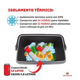 Caixa Térmica Floripa 7,5 Litros Vermelha - Unitermi - 2