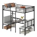 Ver imagem 2 de Beliche Multifuncional Solteiro Adulto com Mesa Kzings Preto