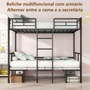Ver imagem 4 de Beliche Multifuncional Solteiro Adulto com Mesa Kzings Preto