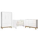 Ver imagem 2 de Quarto de Bebê Berço Evolution + Guarda Roupa 3 Portas + Cômoda Sapateira Elfe Branco Fosco