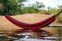 Ver imagem 1 de Rede de Dormir Amazona Camping Vermelha com Preto