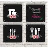 Quadros para cozinha kit com 4 unidades de 30x21cm cada - 1