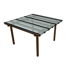 Kit Policarbonato Cristal 4mm 3,00m X 2,00m - Perfis Bronze - 1