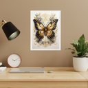 Ver imagem 1 de Quadro Decorativo Borboleta Elegante 24x18cm - com Vidro:moldura Branca