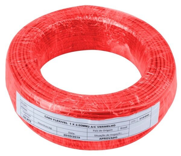 CABO FLEXIVEL VERMELHO 0,75MM 100 METROS - 2