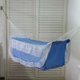 Rede de Dormir Berço infantil para Bebê Descanso Azul - 1