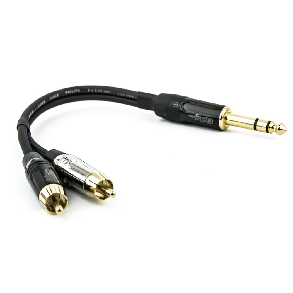 Cabo P10 para 2 Rca Profissional Estereo - 3 Metros