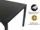 Ver imagem 2 de Mesa Retangular Haiti com Tampo Ripado em Alumínio para Cozinha, Edícula, Área - Preto
