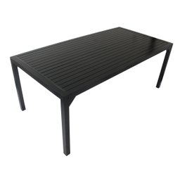 Mesa Retangular Haiti com Tampo Ripado em Alumínio para Cozinha, Edícula, Área - Preto - 1