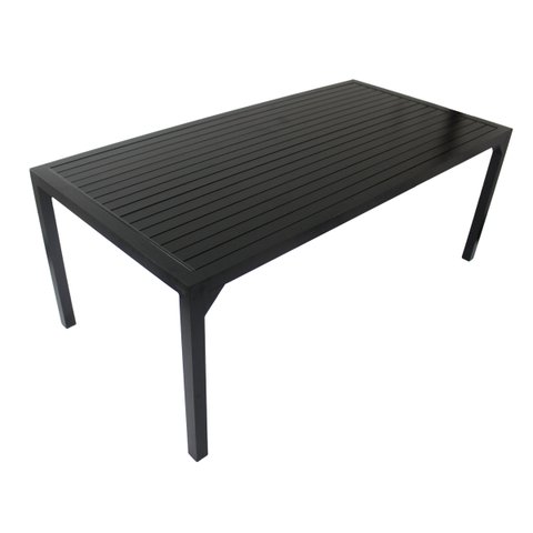 Mesa Retangular Haiti com Tampo Ripado em Alumínio para Cozinha, Edícula, Área - Preto