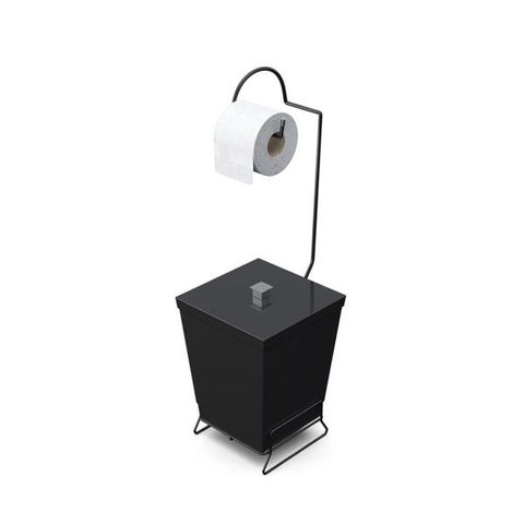 Lixeira com Suporte de Papel Higiênico Black