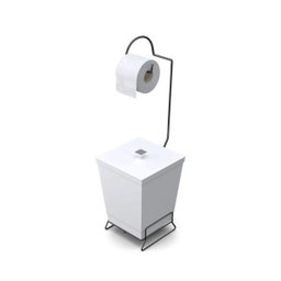 Lixeira com Suporte de Papel Higiênico Black - 1