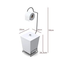 Lixeira com Suporte de Papel Higiênico Black - 2