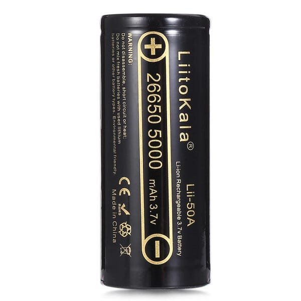 Bateria 26650 de lítio LiitoKala Lii-50A 5000mAh 3,7V
