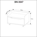 Ver imagem 4 de Balcão Gabinete 60cm com 1 Gavetas e Rodízio Bn3647 Branco Tecnomobili Cor: Amêndoa/branco