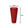 Vaso E Prato Decorativo Para Plantas e Flores fibra De Vidro Estilo Vietnamita 80x40cm Vermelho - 3