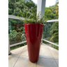 Vaso E Prato Decorativo Para Plantas e Flores fibra De Vidro Estilo Vietnamita 80x40cm Vermelho - 5