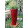 Vaso E Prato Decorativo Para Plantas e Flores fibra De Vidro Estilo Vietnamita 80x40cm Vermelho - 1