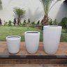 Trio de Vasos Branco Fibra de Vidro Estilo Vietnamita 37, 48, 63cm - 1